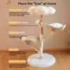 Solid Wood Rattan Eco-friendly All-In-One Cat Climbing Frame Modern Fruit Tree Design Small Footprint Cat Nest Carton Direct