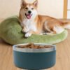 Portable Rounded Pet Bowl Non-slip Stainless Steel Cat Dog Feeder Bowls for Water and Food