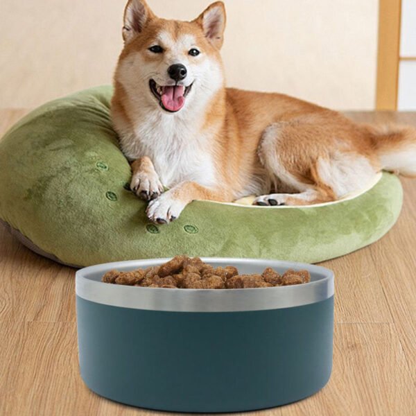 Portable Rounded Pet Bowl Non-slip Stainless Steel Cat Dog Feeder Bowls for Water and Food