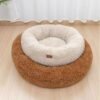 Soft Luxury Fleece Plush Pet Cushion Round Donut Sleeping Calming Pet Cat Dog Bed Dog Kennel