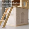 Natural Wood Multi-functional Durable Cat Climbing Frame Luxury Eco-friendly Detachable Classic Pet Toy Cat Tree House