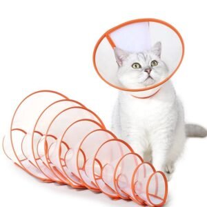 High Quality PU Plastic Cat E-collar Cute Solid Pattern Elizabethan Collar Soft New Protective Cone Recovery for Dogs and Cats
