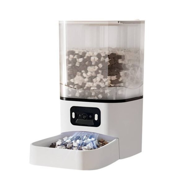 Interactive Eco-Friendly Pet Smart Feeder Dual Screen WiFi Automatic Bowl Filler 6L Solid Pattern Power Source Charger Camping