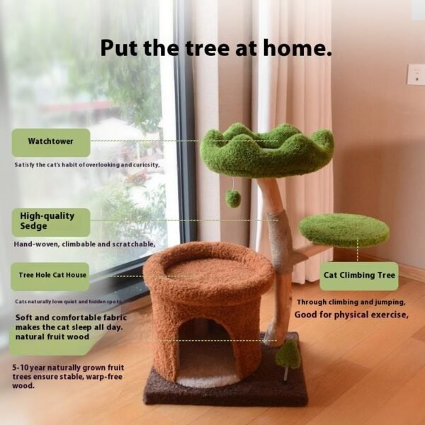 Cat Tree Cat Tower Pet Scratcher Integrated Cat Climbing Frame Durable Comfortable Platform with Sisal Indoor Livingroom