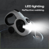 LED Light Dog Pet Leash 5M Auto Extendable Traction Rope Dog Leashes Both Sided Reflective Webbing for Night Walking